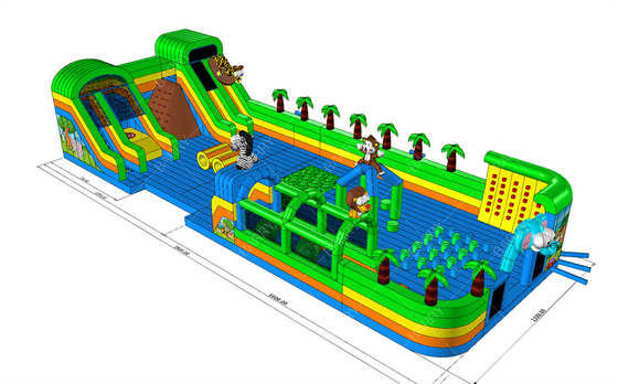 Funny Crazy Ride Amusement Park Games Animal Bg Bouncer Obstacle Course Slide Inflatable Theme Park