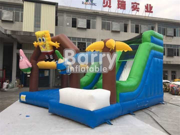 Spongebob Inflatable Combo Bounce House برای کودکان و نوجوانان پریدن پارچه توری PVC